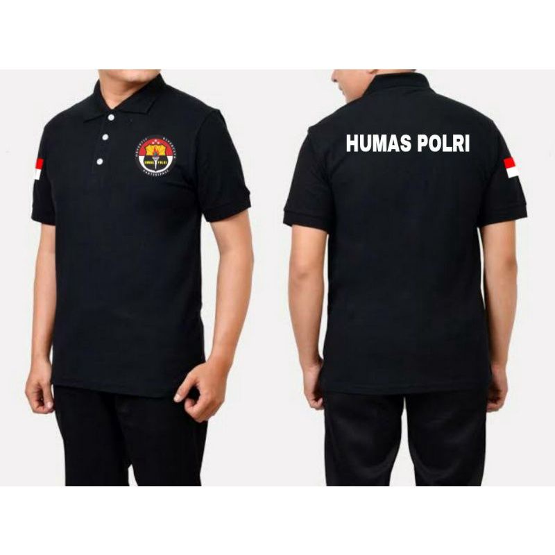 KAOS BAJU POLO KAOS KERAH HUMAS POLRI LENGAN PENDEK