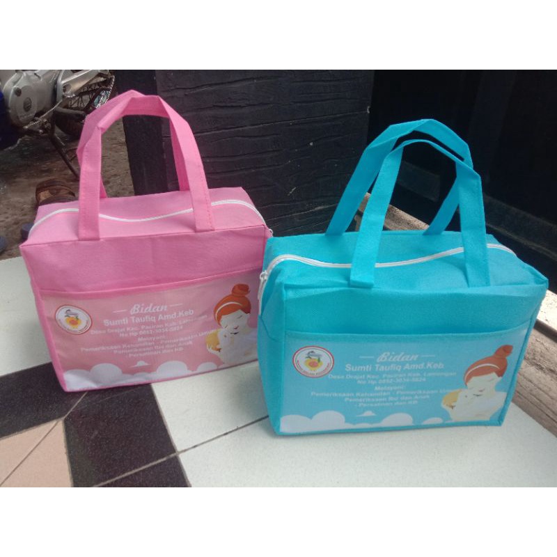 tas bidan/ tas souvenir bidan / tas kelahiran / tas  resleting
