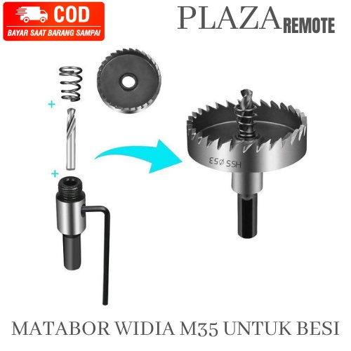 MATA BOR PELUBANG BESI KAYU PLASTIK METAL HOLESAW CARBIDE M35 TST Besi Kugel 35 mm