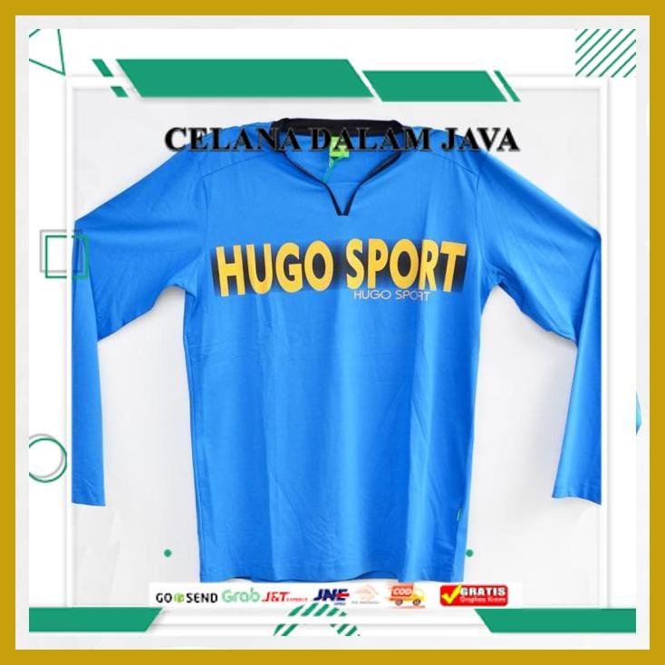 HUGO SPORT KAOS SABLON LENGAN PANJANG ASLI IMPORT !!
