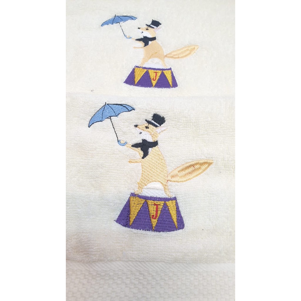 Handuk 30x70 dan bordir gambar / souvenir handuk 30x70 dan gambar