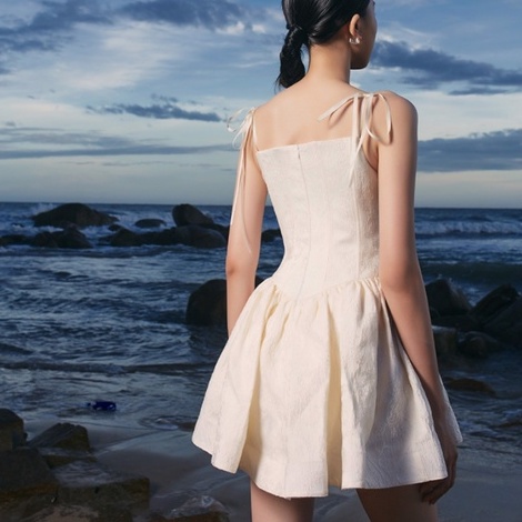 【AMY J】French Vintage  A-Line Corset  Condole Belt  Mini Dresses 7399
