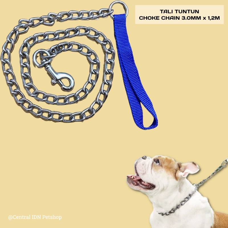 TALI TUNTUN ANJING KUCING CHOKE CHAIN 3.0MM x 1,2CM