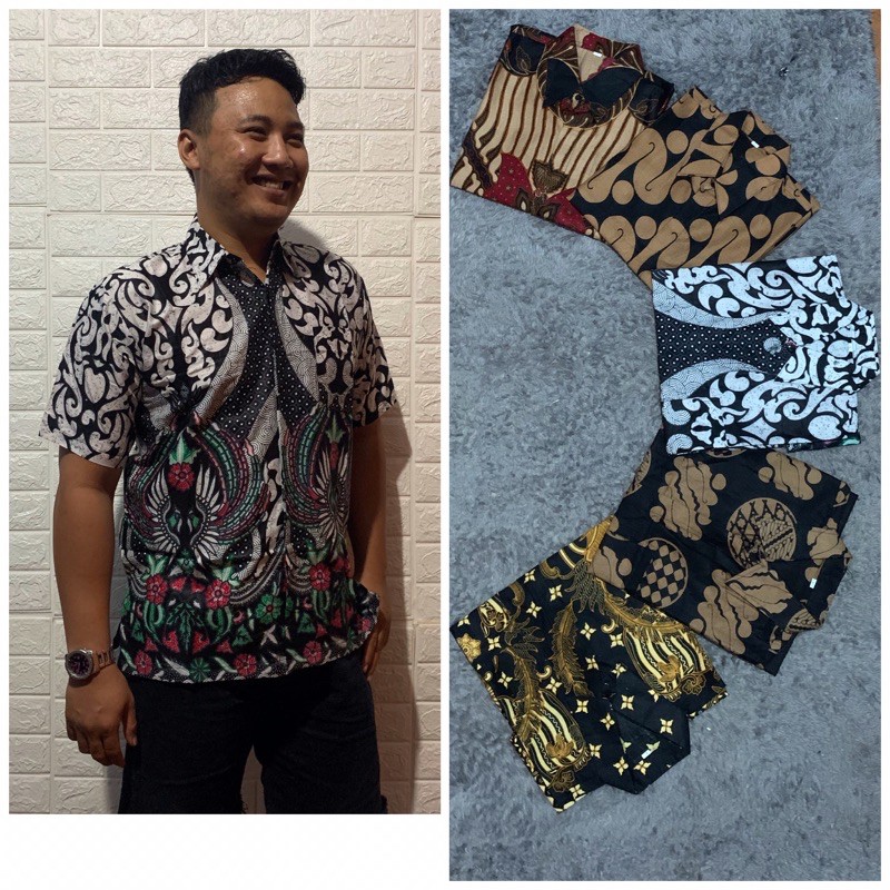 Kemeja batik pria tangan pendek / Baju batik / Kemeja pria / Kemeja murah / Atasan batik