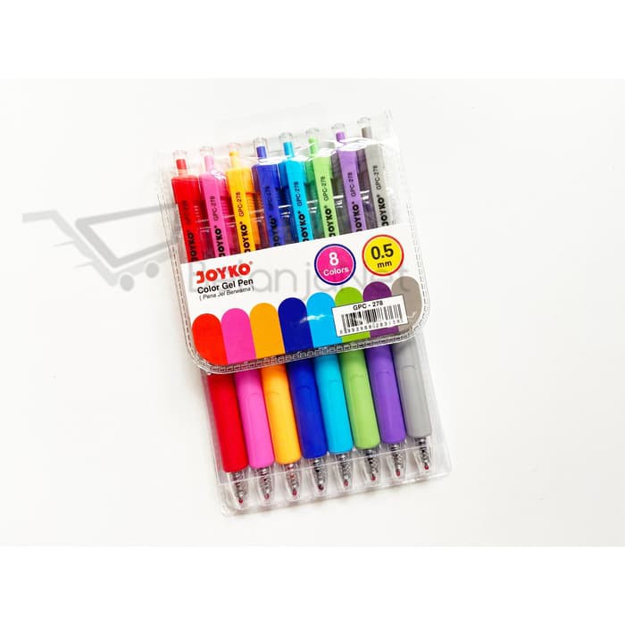 Pen Warna | Pulpen Warna | Color Gel Pen Joyko GPC-278 8 warna 0.5 mm