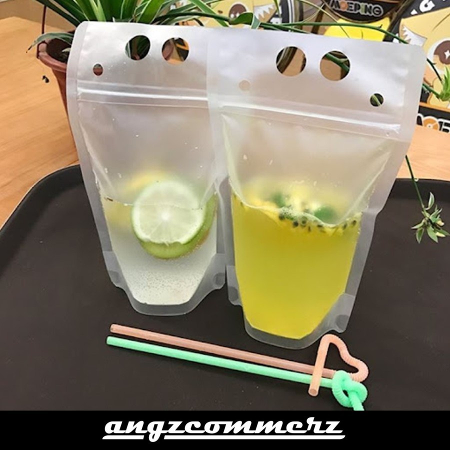 Standing Pouch Klip Plastik Wadah Minuman Ziplock Beverage Packing