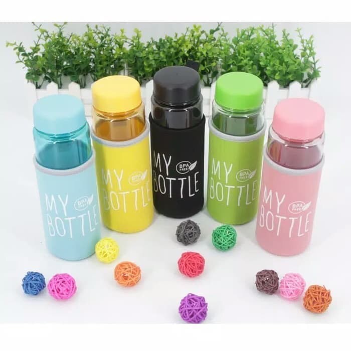 My Bottle Bening + Pouch Busa Warna Kapasitas 500Ml - Botol Minum infused Uni