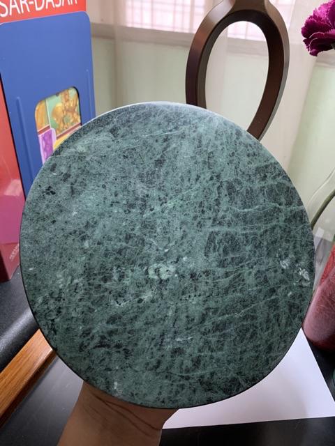 Verde Patricia Round Marble Flat Tray | Tatakan Marmer Bulat Verde Patricia 20 Cm