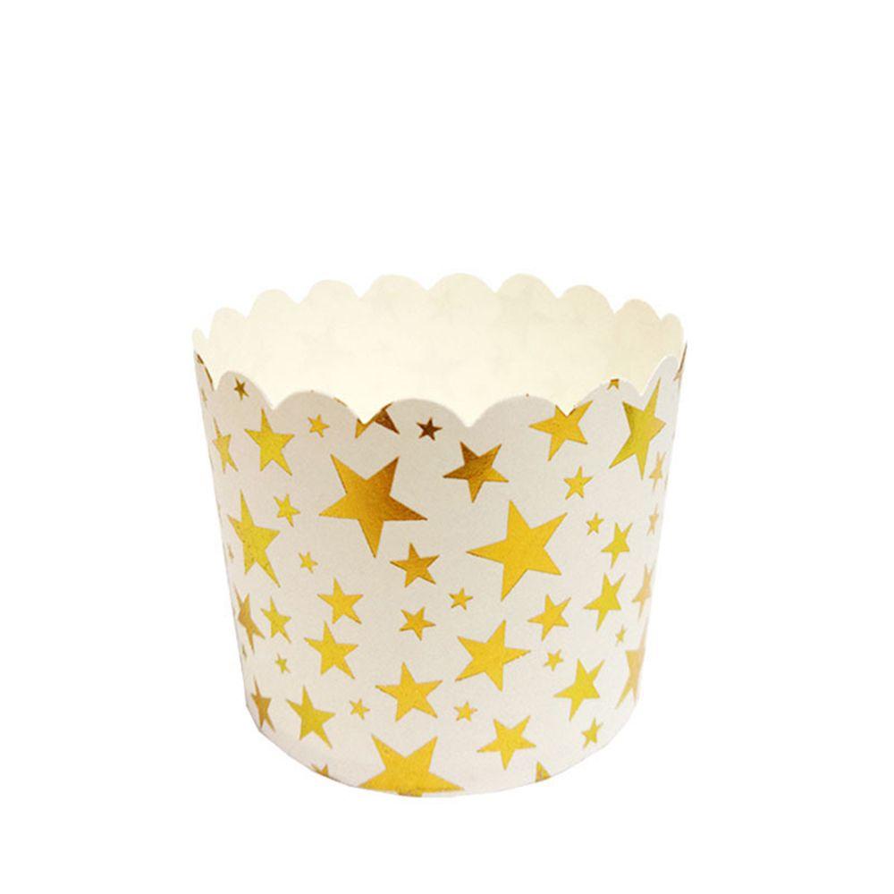 Preva 50Pcs Cupcake Paper Cups Perlengkapan Pesta Dilapisi Cake Liner Gold Silver Muffin Cupcake Liners