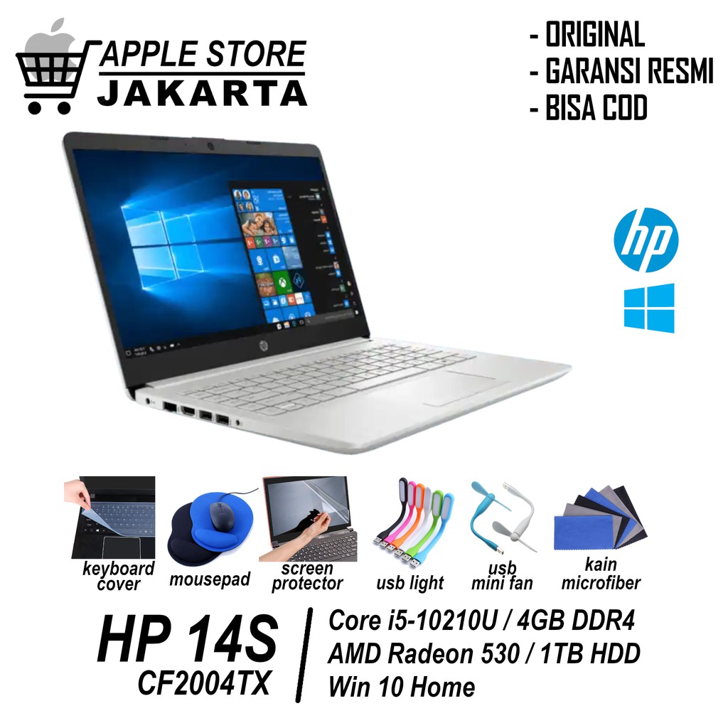 Laptop Video Editing HP 14" inch cf2004TX cf2005TX i510210/ 4GB/ 1TB