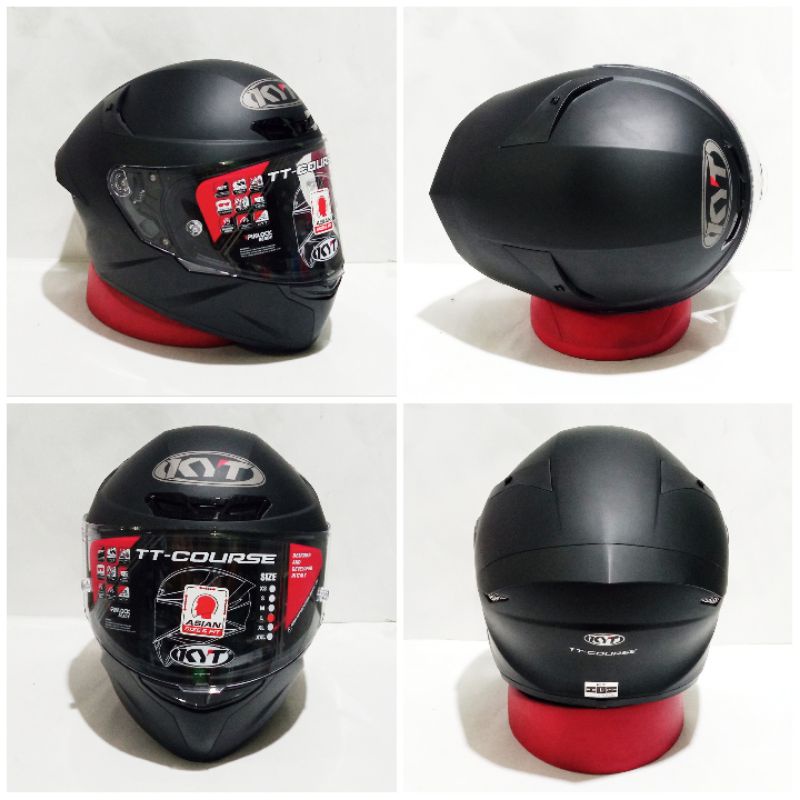 KYT TT COURSE PLAIN MATT BLACK | TT COURSE BLACK DOFF