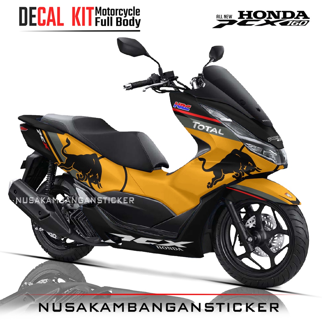 STICKER PCX 160 GRAFIS BANTENG TOTAL KUNING03