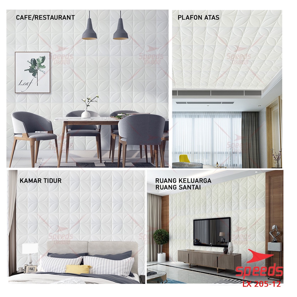 SPEEDS Wallpaper Dinding Roll 5mm Foam Walpaper Dinding Bahan PE Foam Motif Kawung 3D Murah 205-12-5