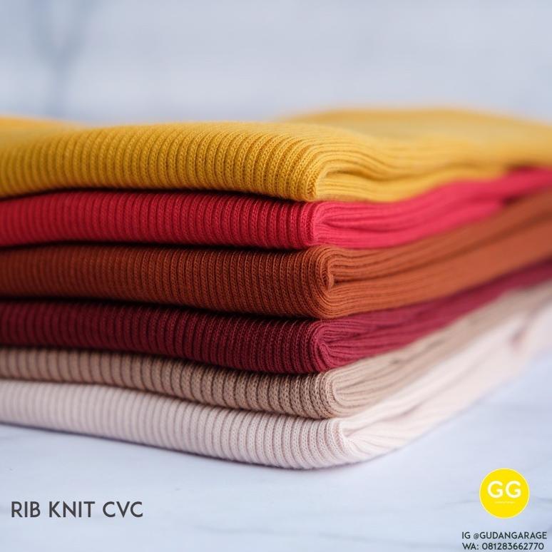 Rib Knit Rajut Meteran Cvc Restock Banyak Warna