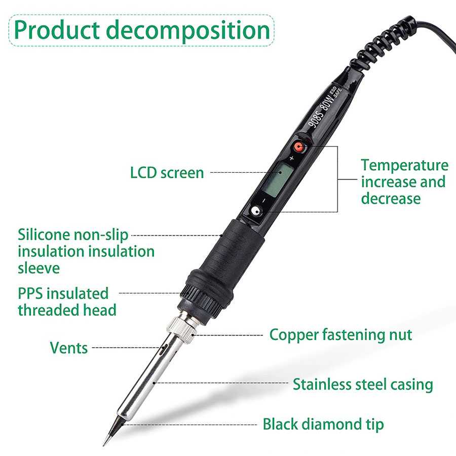 Solder Listrik LCD Digital 80W 220V Electric Solder Iron