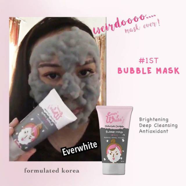 Everwhite Carcoal Oxgen Bubble Mask / Masker Bubble / Masker Busa 100% Original