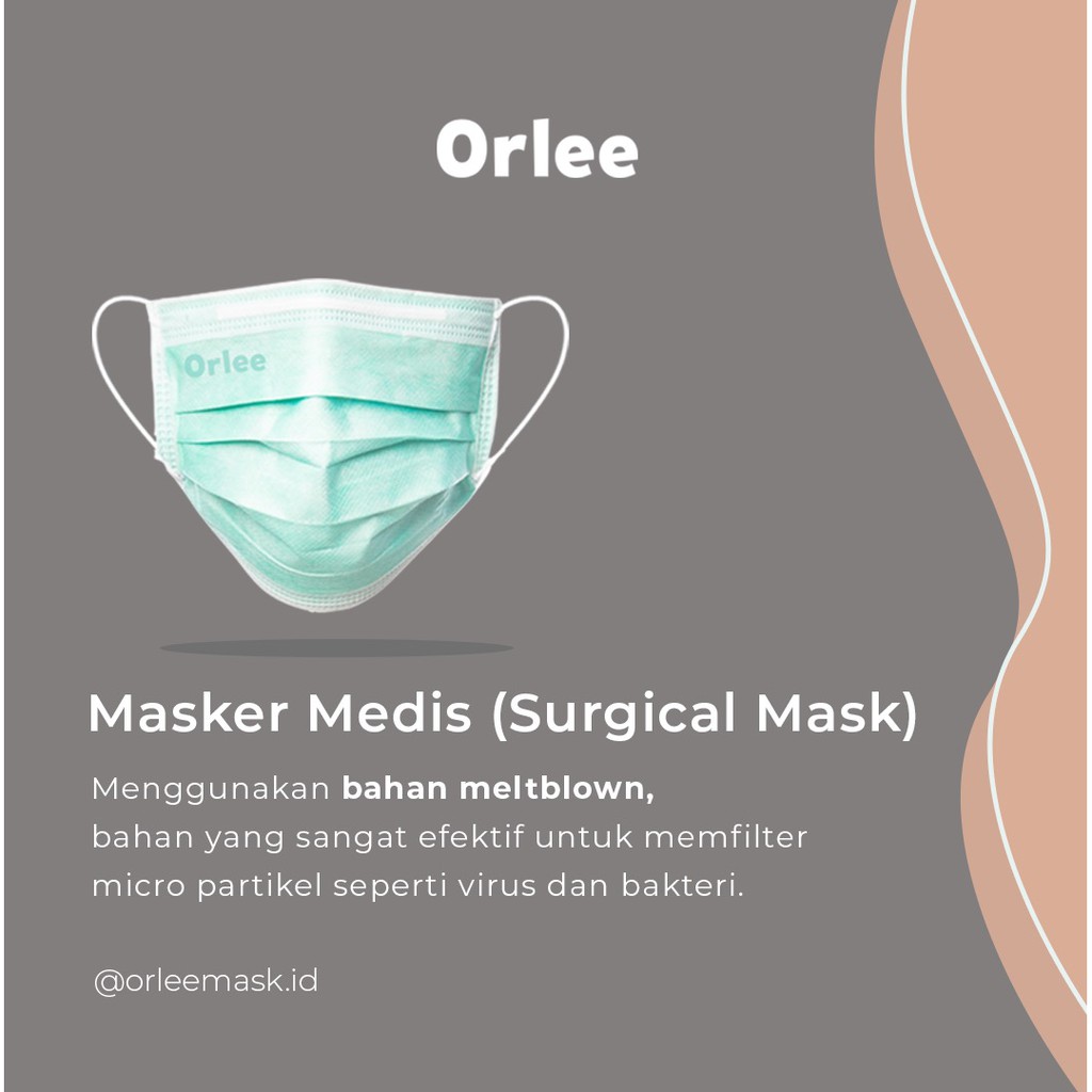 COD - MASKER ORLEE Surgical Mask  (1 BOX ISI 50 PCS)  - mcpetshop