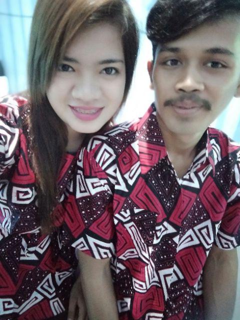 Maura Couple - Sania Ruffle Batik Couple Ori Ndoro Jowi Dnt Baju Wanita Batik Couple