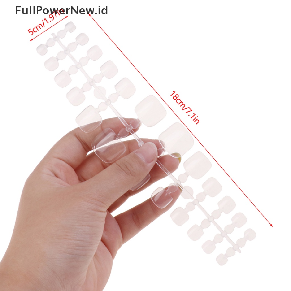 Power 504pcs Kuku Kaki Palsu Full Cover Bentuk Kotak Untuk Manicure