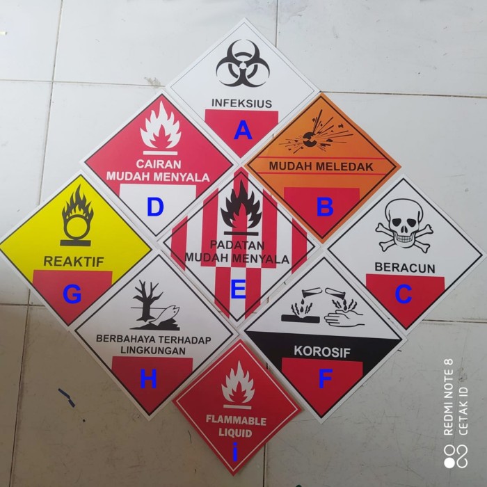 

STICKER SAFETY SIGN RAMBU TANDA PERINGATAN LIMBAH B3 UK. 20 X 20CM Elegan