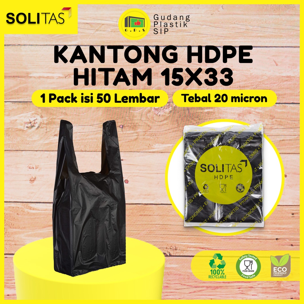 Kantong Plastik Kresek Hitam Tebal UK 15x33 HDPE