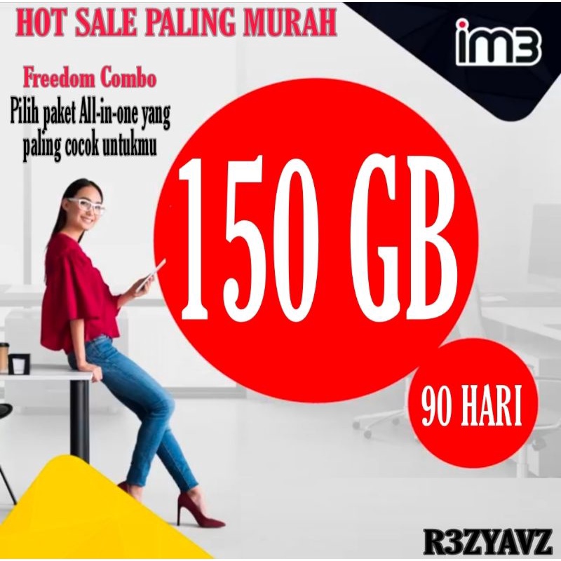[TERMURAH] PERDANA KUOTA INDOSAT IM3 150GB 3 BULAN 24 JAM FULL KUOTA