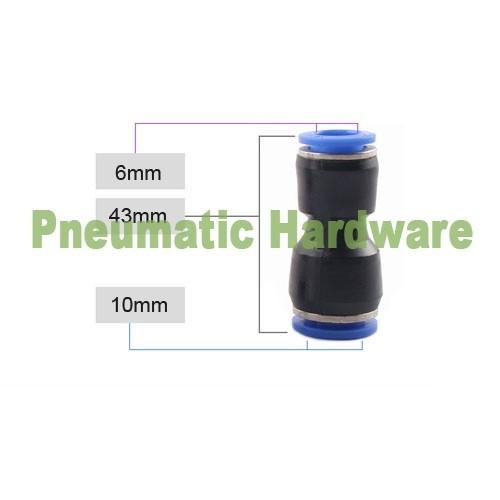 Fitting pneumatic selang 10mm ke 6mm Reducer Connector PG 10-6 KB60