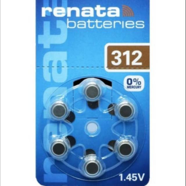 ORIGINAL RENATA 312 LR41 AG3 BATERAI ALAT BANTU DENGAR 6 PCS