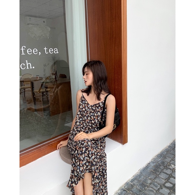 KOREAN SUMMER LONGDRESS BLACK