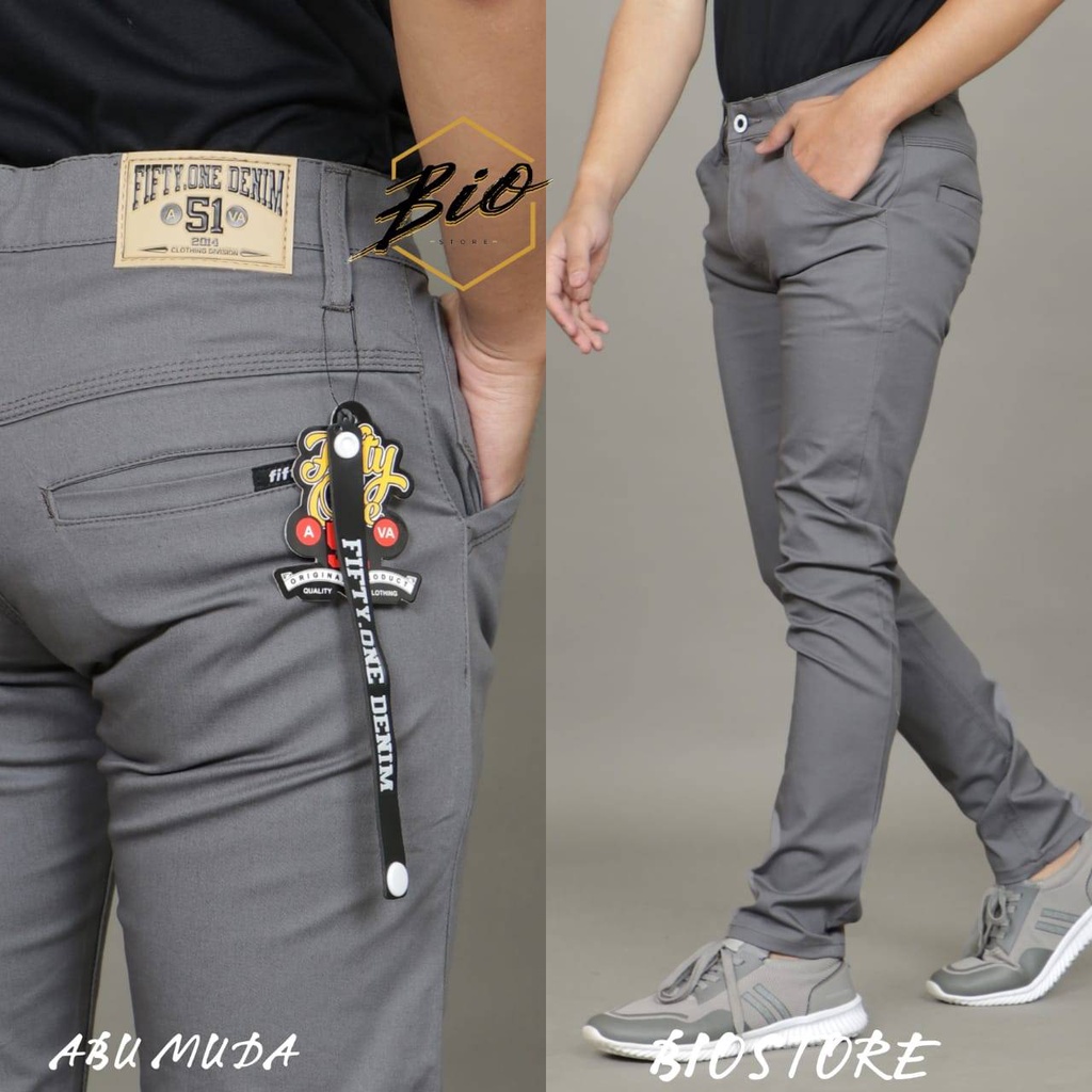 BIOSTORE- Celana Pria Chino Slim Fit panjang pria chino slim fit Celana Chino Kerja Kantor Oringianl Cowok