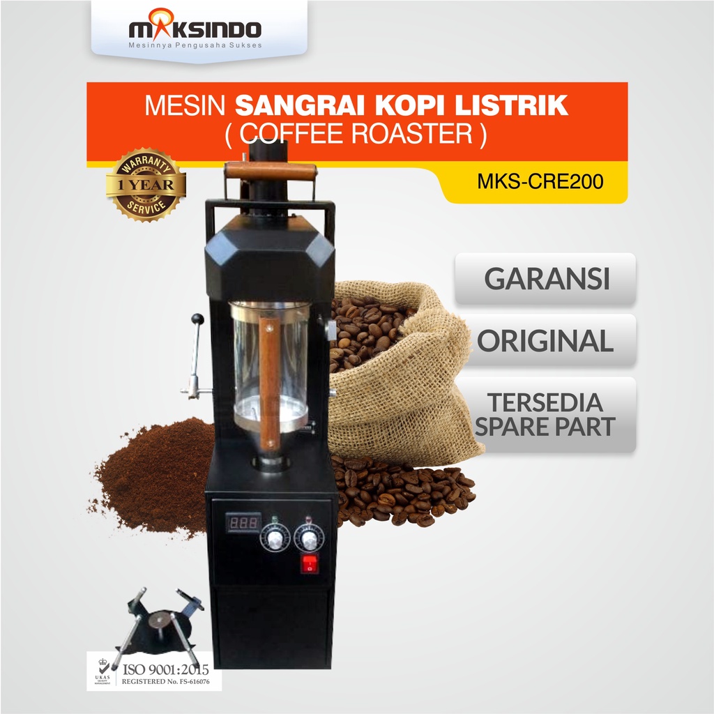 Mesin Sangrai Kopi Listrik (Coffee Roaster) MKS-CRE200