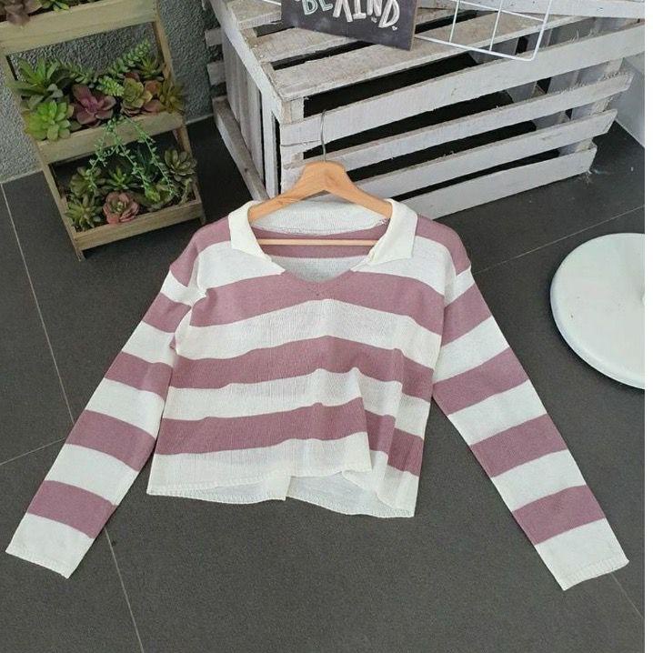 Bella Outlet - Fuji Crop Top Rajut / Blouse Rajut Fuji / Sweater Rajut Fuji Crop Top wanita Korea St