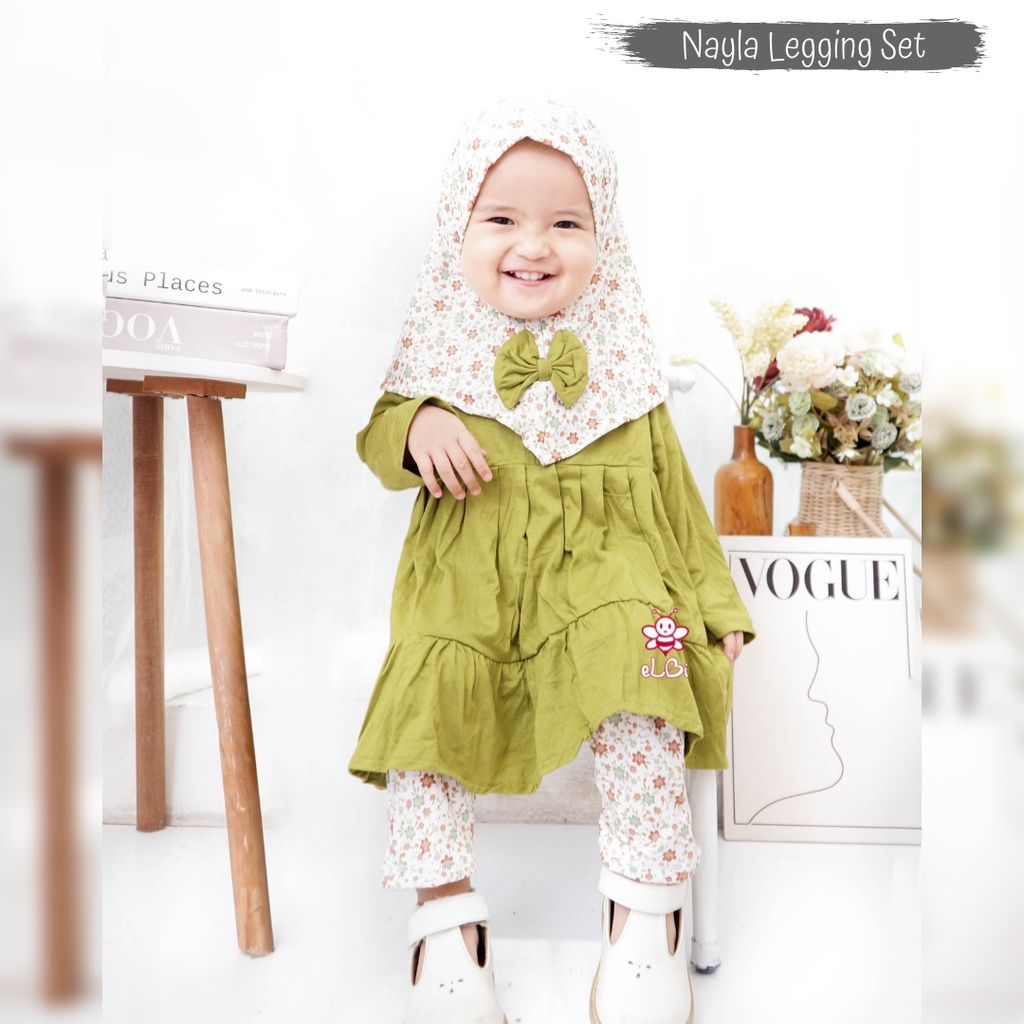 Setelan Anak Perempuan One Set Anak Nayla Setcel Rayon Super Baju Harian Anak Usia 1-6Tahun Motif Bunga