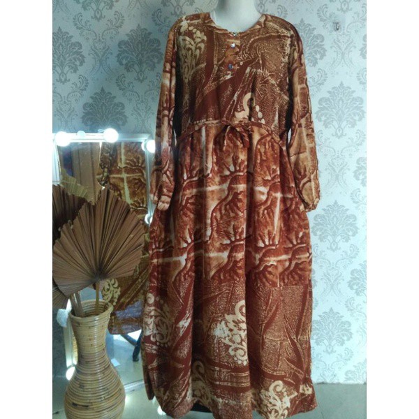 Gamis Batik Cap Premium Susun Ld 120