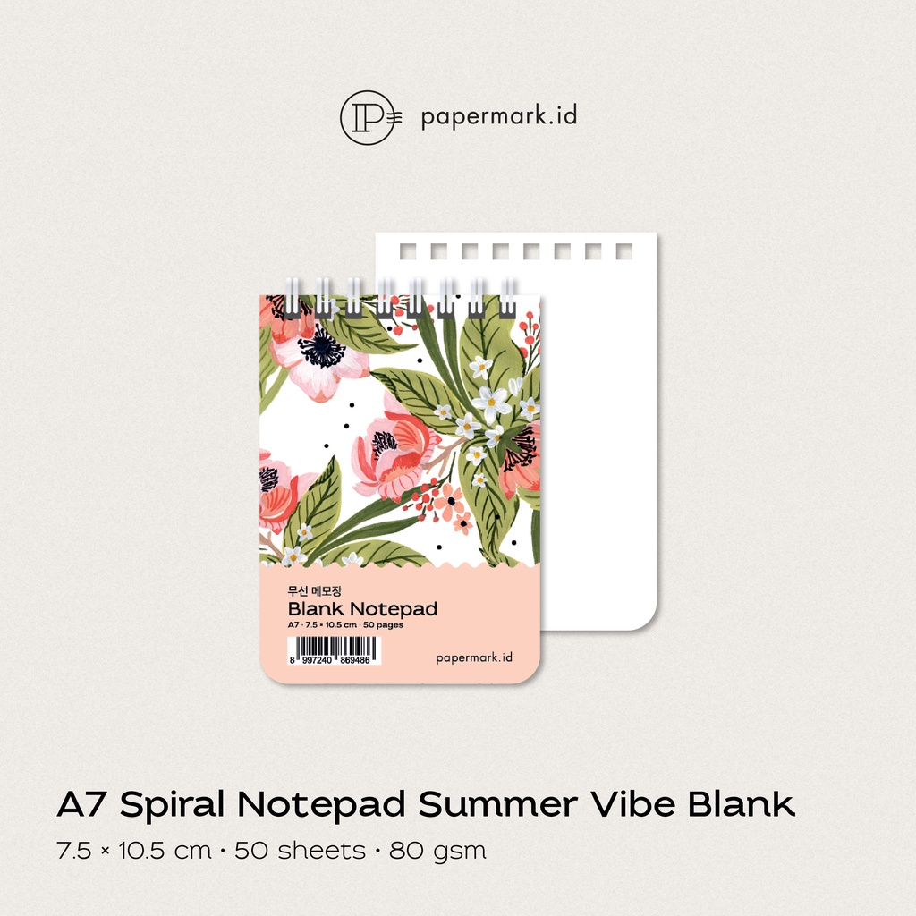 

A7 Spiral Notepad Summer Vibe Blank