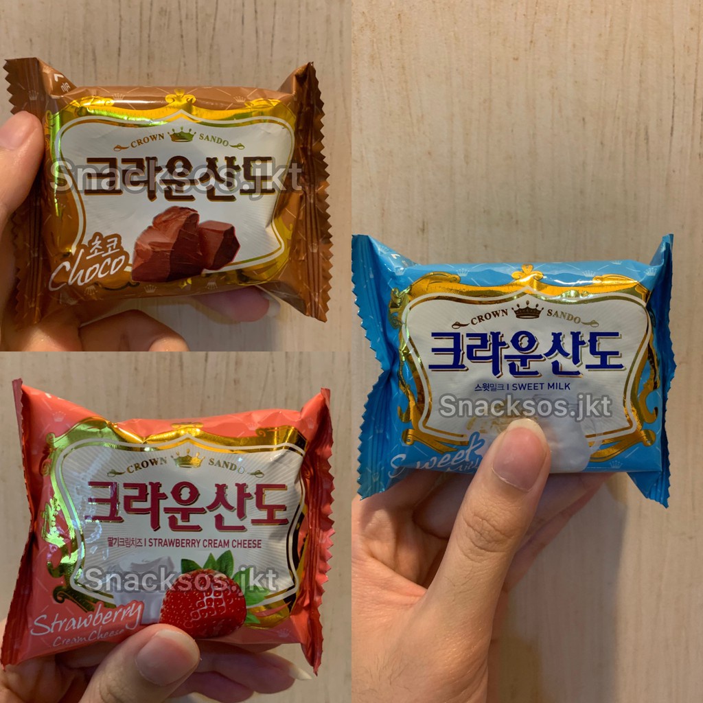 

CROWN SANDO STRAWBERRY CREAM CHEESE / SANDO SWEET MILK- BISKUIT KOREA