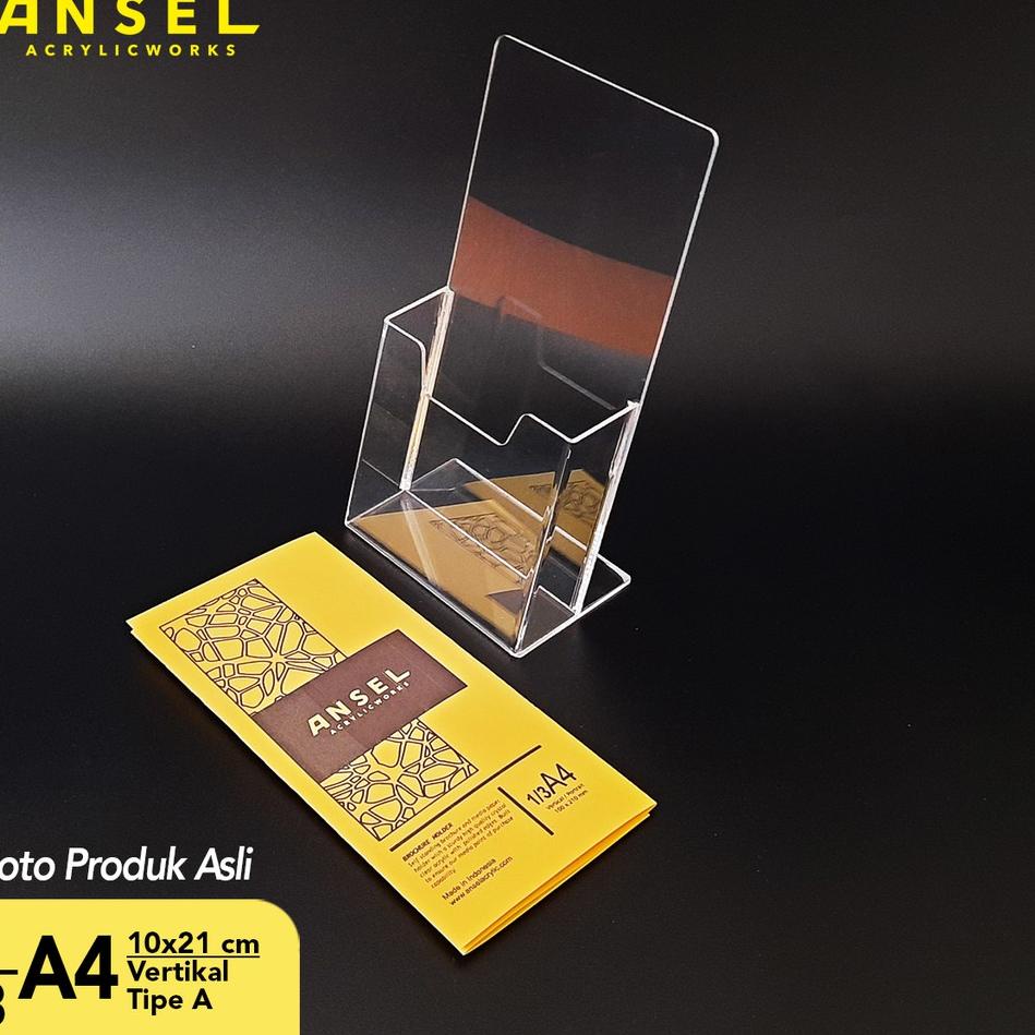 

Obral Menarik ANSEL Tempat Brosur Akrilik / Acrylic Flyer Holder - 1/3 A4 - Tipe A Bening