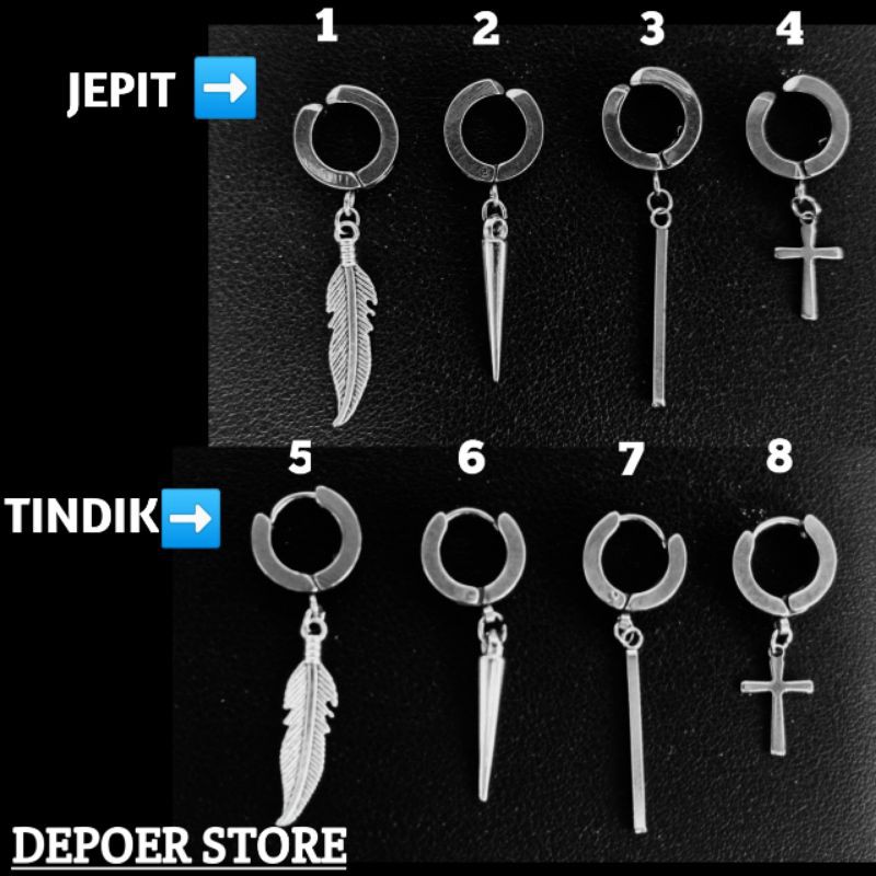 ANTING KOREA GANTUNG JEPIT &amp; TINDIK