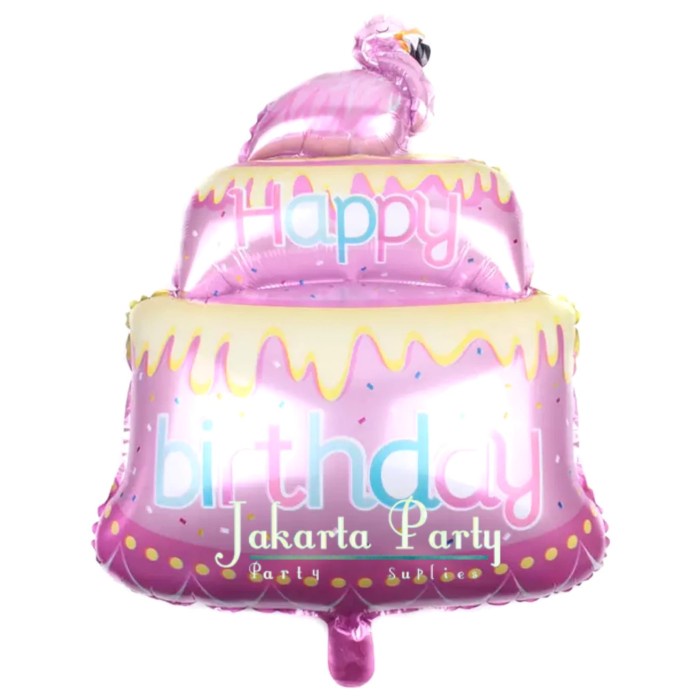 Balon Foil Cake Flamingo / Balon Karakter Cake / Balon Cake Jumbo