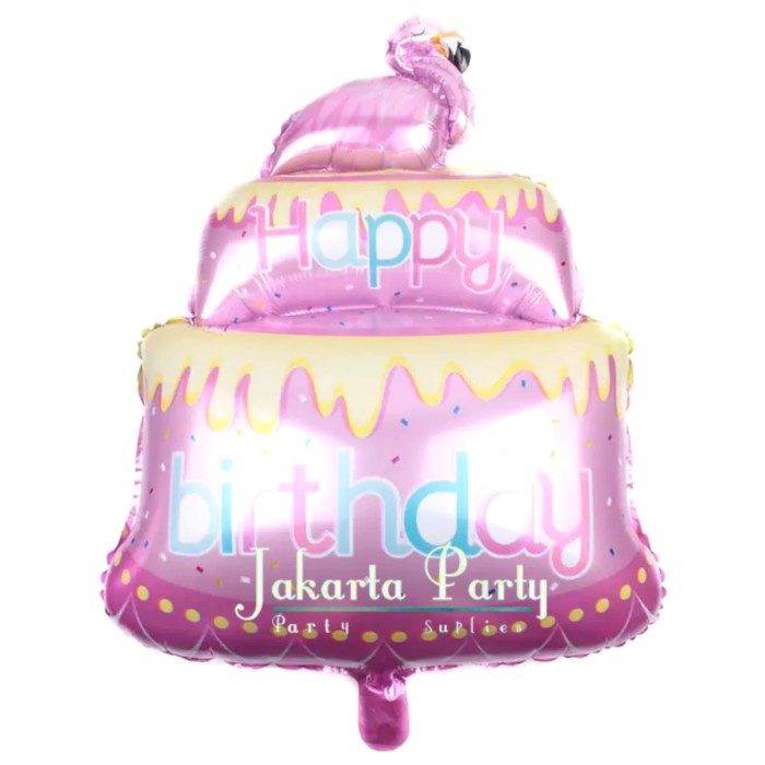 Balon Foil Cake Flamingo / Balon Karakter Cake / Balon Cake Jumbo