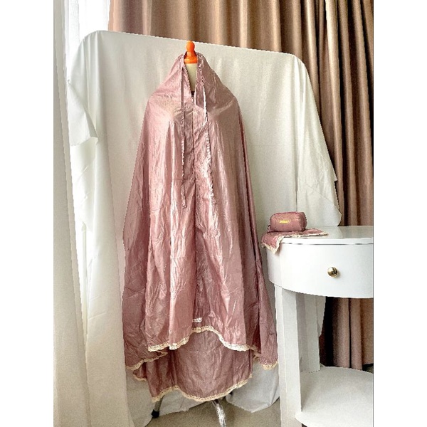 (ROSE GOLD) MUKENA TRAVELING MINI 2in1 Kecil dan Ringan - Parasut Resleting - GYFDA.LIFE
