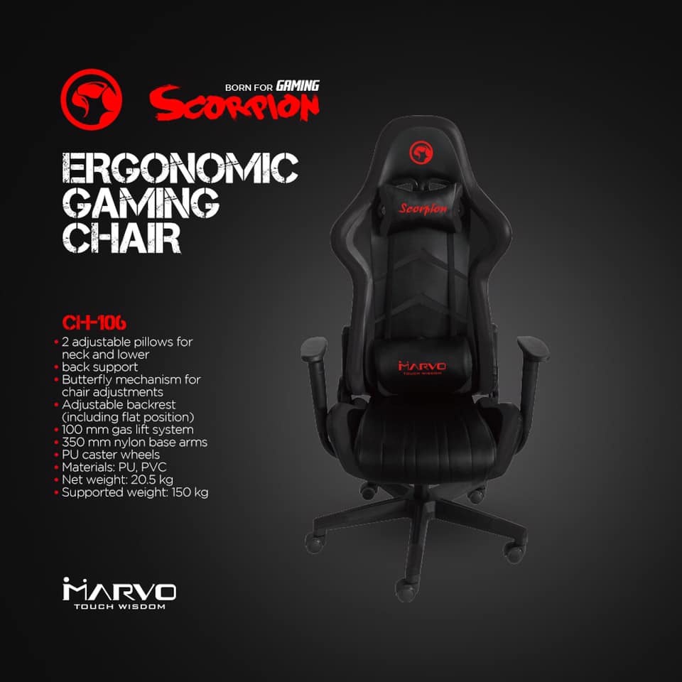 Kursi Gaming MARVO CH 106 - MARVO Scorpio CH106 Gaming Chair