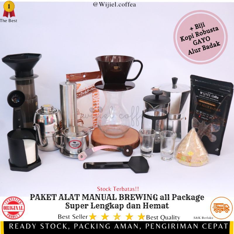 Paket Alat Kopi Manual Brewing - Alat Kopi Manual - Kopi - Paket Hemat dan Lengkap