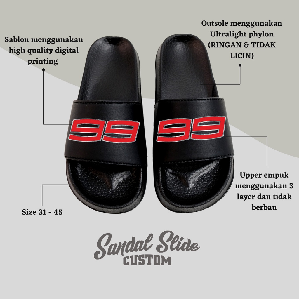 Sandal slop pria custom MotoGP JORGE LORENZO