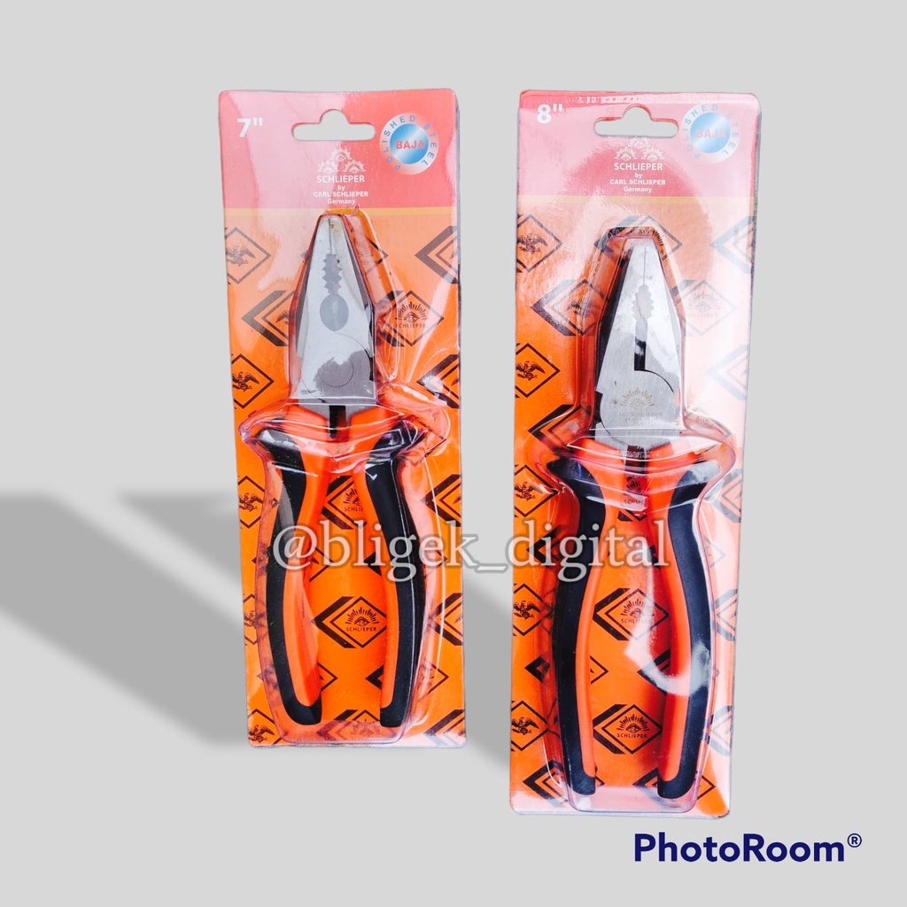 Tang kombinasi 7 dan 8 inch SCHLIEPER gagang plastik berlapis karet