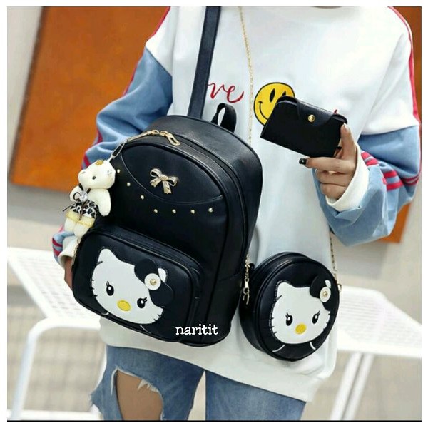 Tas Ransel Wanita Set3in1 Hello Kitty