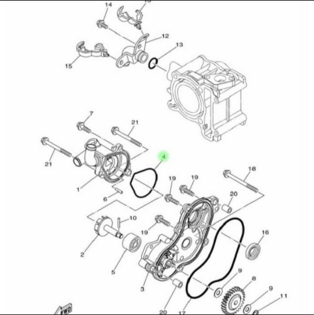 ORING SEAL SIL WATER PUMP XEON KARBU XEON RC ASLI ORI YAMAHA 44D E2439 00