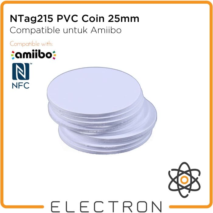 

A81Duya Ntag215 Pvc Coin 25Mm Rfid Nfc Programmable Ntag Tag 215 Amiibo Tagmo As71S0D