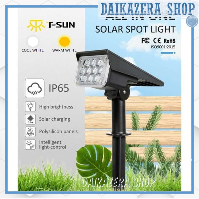 Lampu Taman Tenaga Surya / Solar Cell / 20 LED Waterproof - Warm White