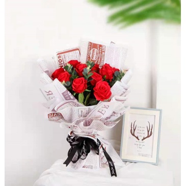 Tas bersama Kertas Buket Cellophane Kertas Flower wrapping Double side Bicolor/ Kertas bunga (KB6130)